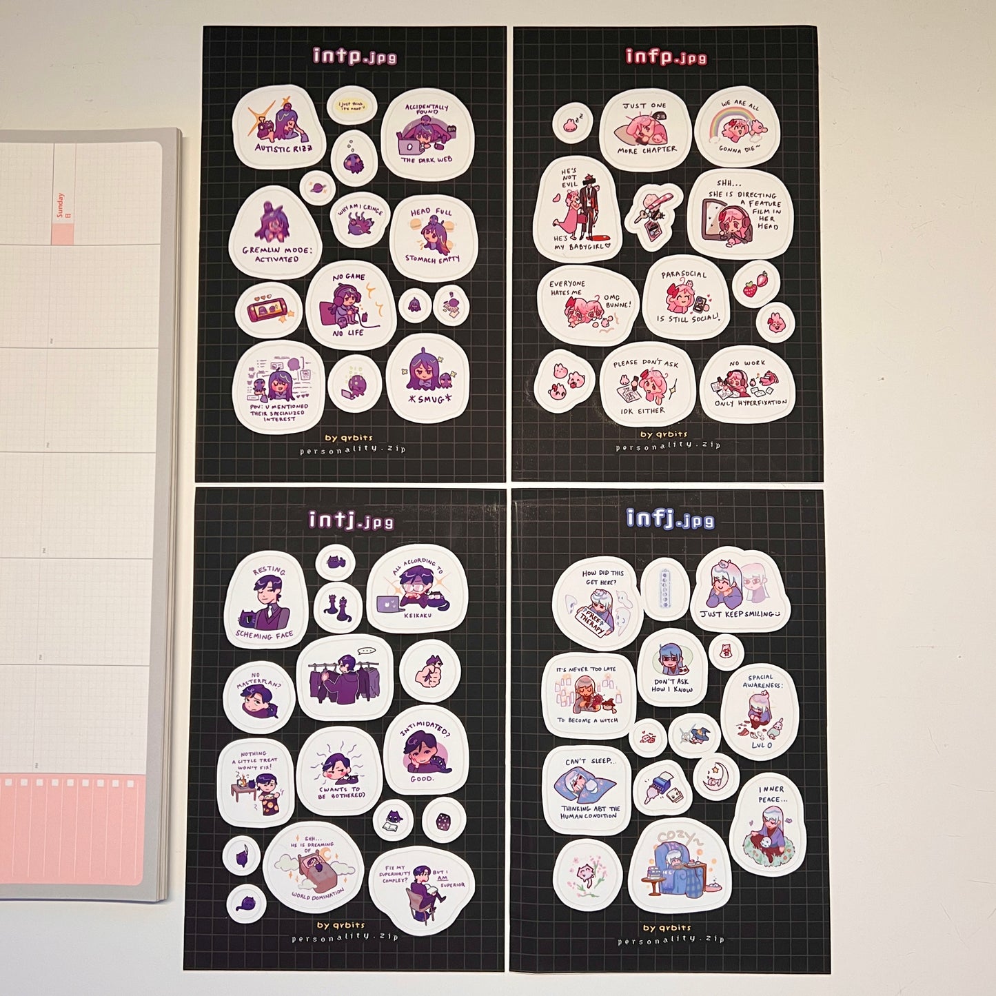 MBTI Sticker sheet (Intj, Infp, Intp, Infj)